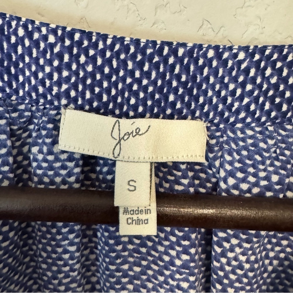 Joie Navy Patterned 3/4 Sleeve Blouse - Picture 6 of 8